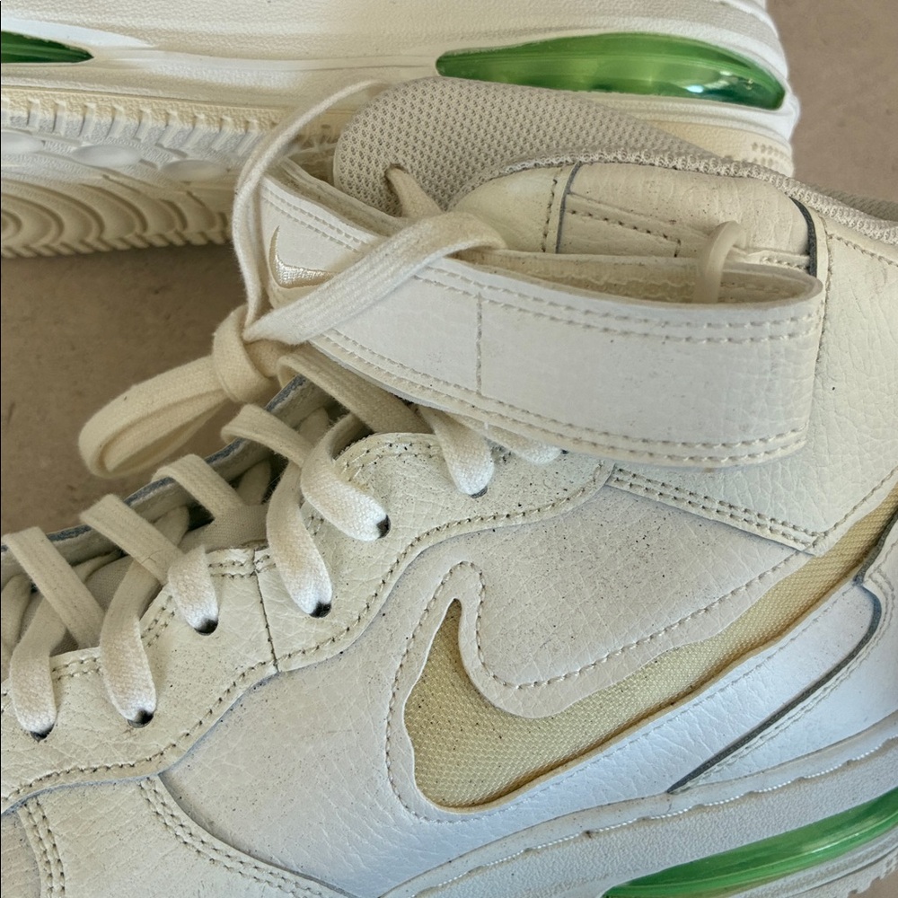 New ! Nike AIR  FORCE HIGH TOP  , NEW Off-White and Lime Sneakers - Picture 6 of 6